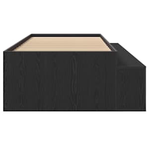 Rám postele se zásuvkou Černý dub 100 x 200 cm kompozitní dřevo - obrázek 7