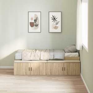 Rám postele Sonoma dub 100 x 200 cm kompozitní dřevo - obrázek 1