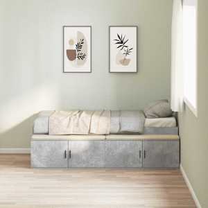 Rám postele Betonově šedá 100 x 200 cm kompozitní dřevo - obrázek 1
