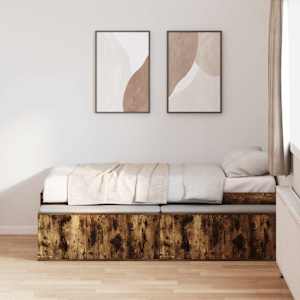 Rám postele Kouřový dub 100 x 200 cm kompozitní dřevo - obrázek 1