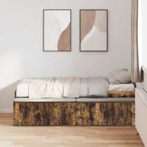 Rám postele Kouřový dub 90 x 200 cm kompozitní dřevo - obrázek 3