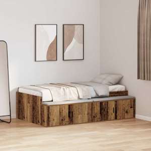 Rám postele Staré dřevo 90 x 200 cm kompozitní dřevo - obrázek 1