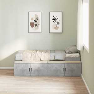 Rám postele Betonově šedá 90 x 190 cm kompozitní dřevo - obrázek 1