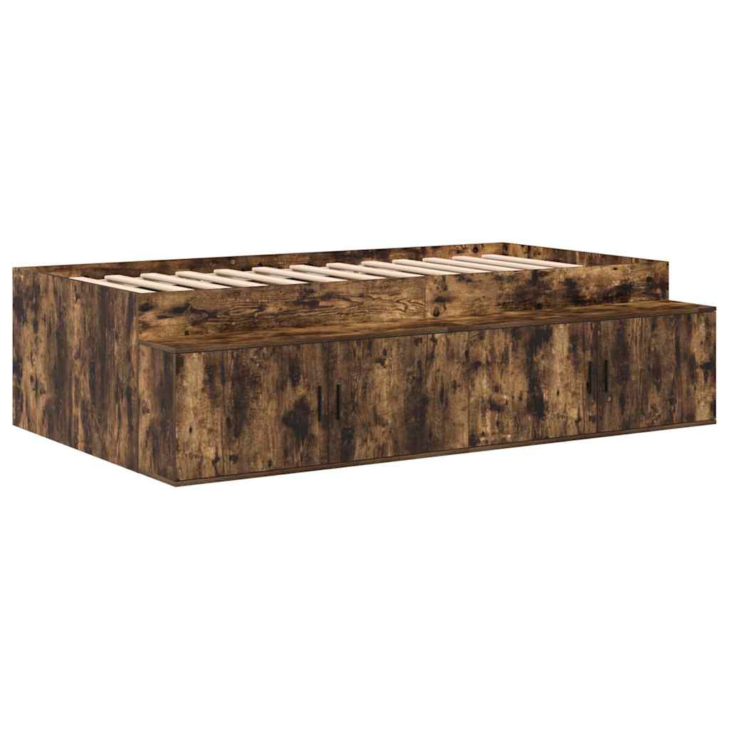 Thumbnail - vidaXL Bett mit Stauraum Räuchereiche 75 x 190 cm Holzwerkstoff