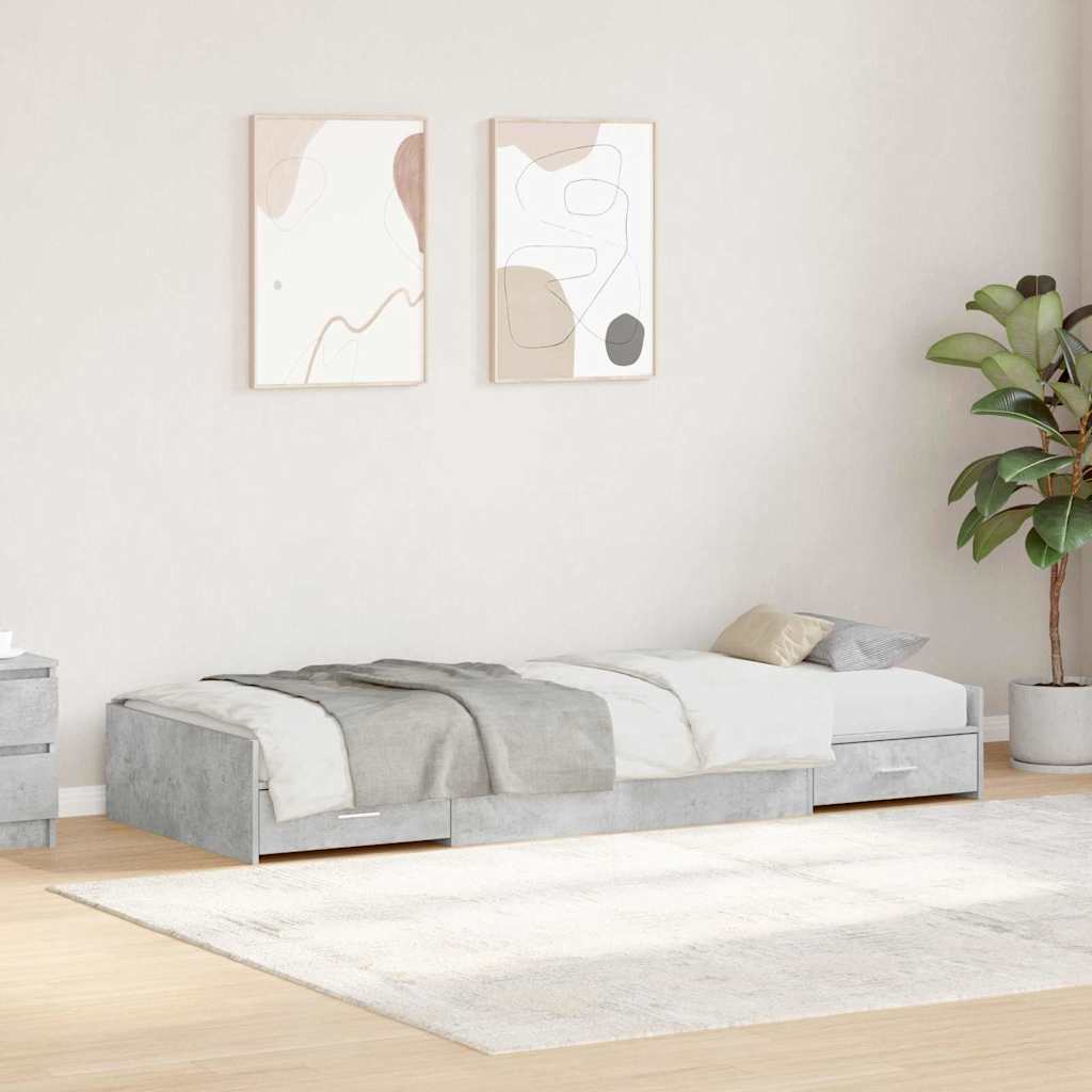 Image of Struttura letto con contenitore Grigio cemento 100 x 200 cm