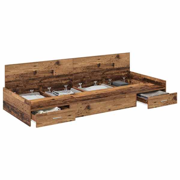 vidaXL Voodi raam sahtliga peaga Vana puit 90 x 200 cm Tehispuit