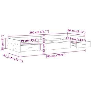 Rám postele s čelo Bílá 80 x 200 cm kompozitní dřevo - obrázek 11