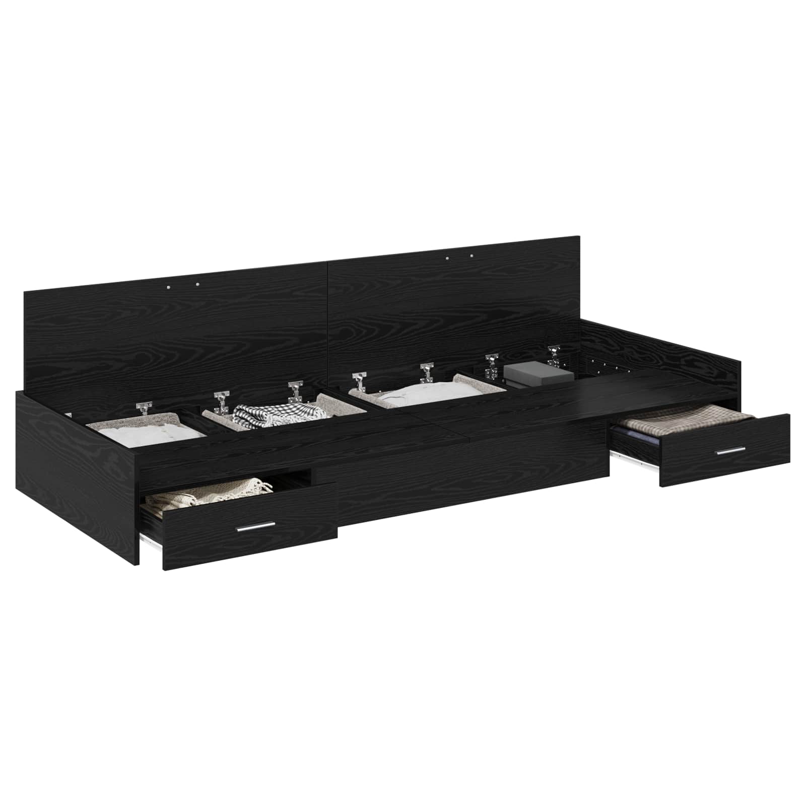 Sängyn runko päätyllä Musta tammi. 80 x 200 cm Tekninen puu - Image 2