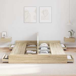 Rám postele s úložným prostorem s čelo Sonoma dub 200 x 200 cm - obrázek 3