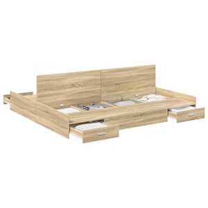 Rám postele s úložným prostorem s čelo Sonoma dub 200 x 200 cm - obrázek 2