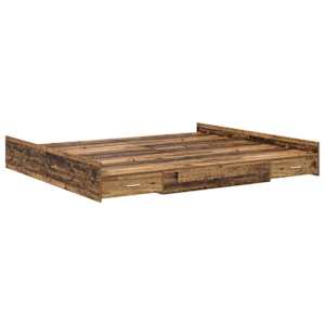 Rám postele s úložným prostorem s čelo Staré dřevo 200 x 200 cm - obrázek 4