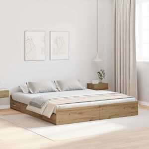 Rám postele s úložným prostorem Artisanový dub 200 x 200 cm - obrázek 1