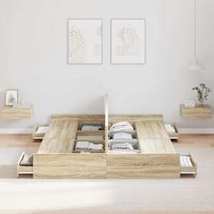 Rám postele s úložným prostorem s čelo Sonoma dub 135 x 190 cm - obrázek 3
