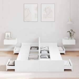 Rám postele s úložným prostorem s čelo Bílá 120 x 190 cm - obrázek 3