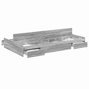 vidaXL Voodi hoiukohaga raam peaga Hall Sonoma 120 x 190 cm Tehispuit