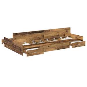 Rám postele s úložným prostorem s čelo Staré dřevo 120 x 190 cm - obrázek 2