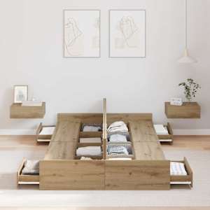 Rám postele s úložným prostorem Artisanový dub 120 x 190 cm - obrázek 3