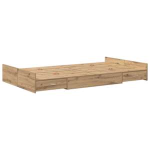 Rám postele s úložným prostorem Artisanový dub 120 x 190 cm - obrázek 7