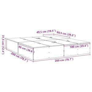Rám postele s úložným prostorem Sonoma dub 200 x 200 cm - obrázek 14