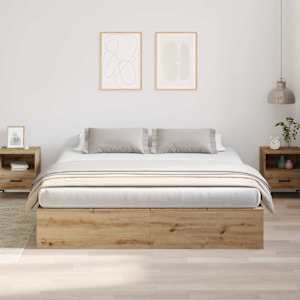 Rám postele s úložným prostorem Artisanový dub 200 x 200 cm - obrázek 4