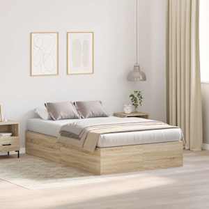 Postelja z dodatnim prostorom za shranjevanje Sonoma hrast