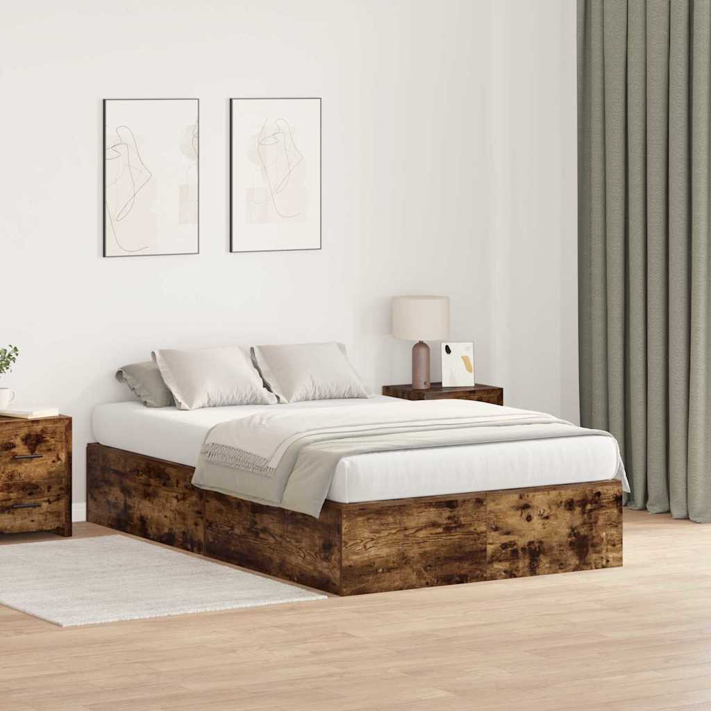 Hoiukohaga Voodi Raam Suitsutatud Tamme 120x200 cm