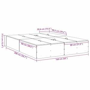 Rám postele s úložným prostorem Betonově šedá 160 x 200 cm - obrázek 14