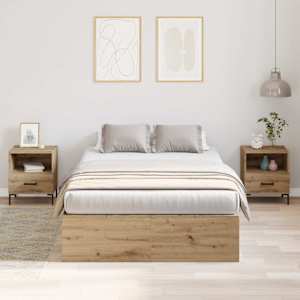 Rám postele s úložným prostorem Artisanový dub 120 x 190 cm - obrázek 4