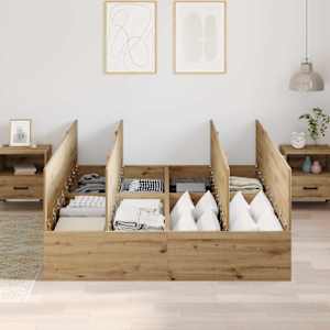 Rám postele s úložným prostorem Artisanový dub 135 x 190 cm - obrázek 3