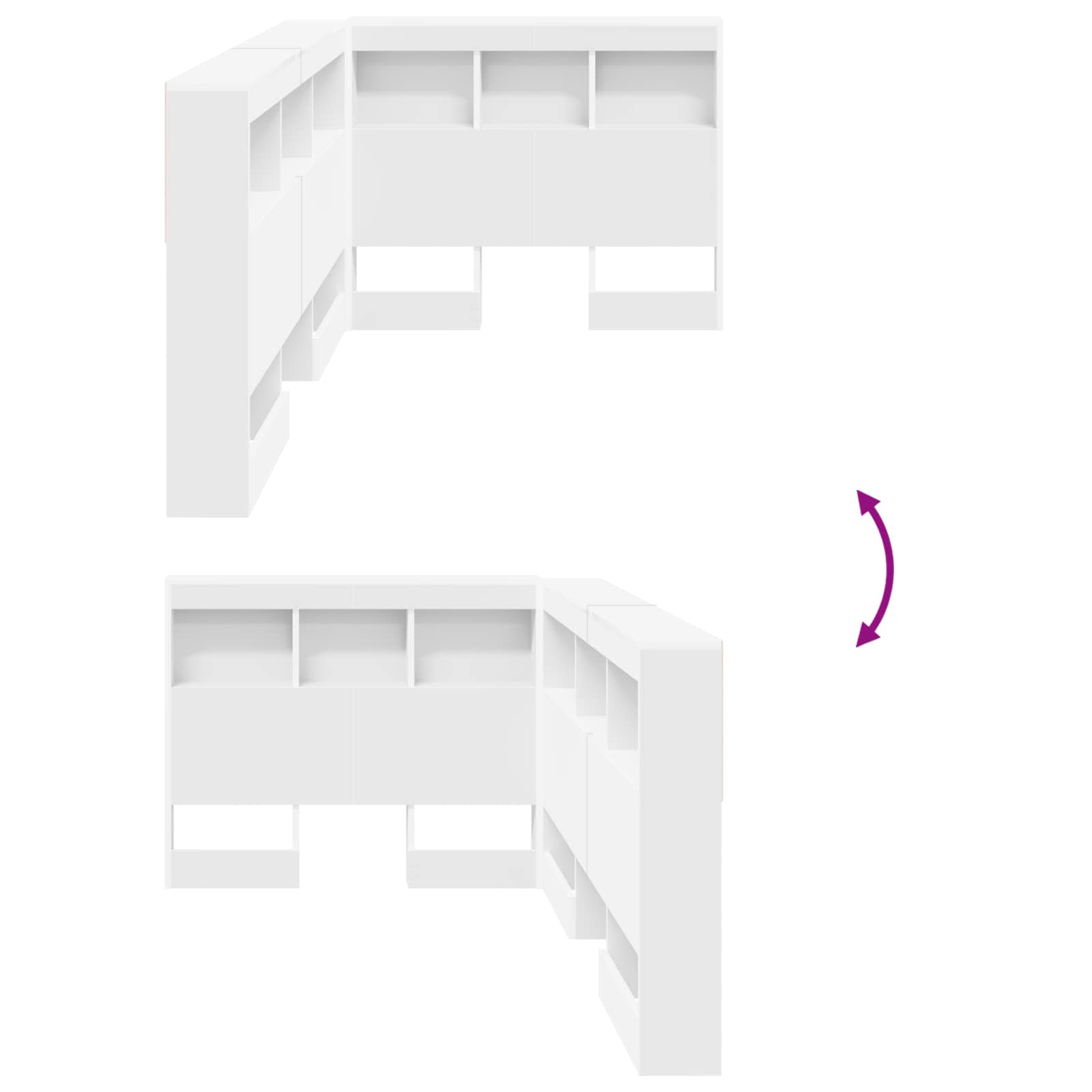 Lagringshodegavl med hylle Hvit 100 cm Konstruert tre - Bilde 10