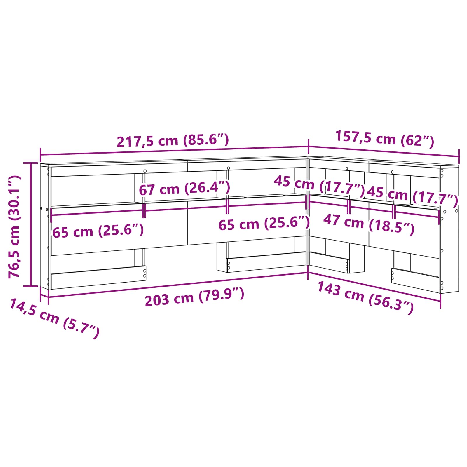 Lagringshodegavl med hylle Grå Sonoma 140 cm Konstruert tre - Bilde 11