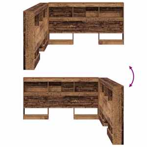 Úložné čelo postele s čelo Staré dřevo 150 cm kompozitní dřevo - obrázek 10
