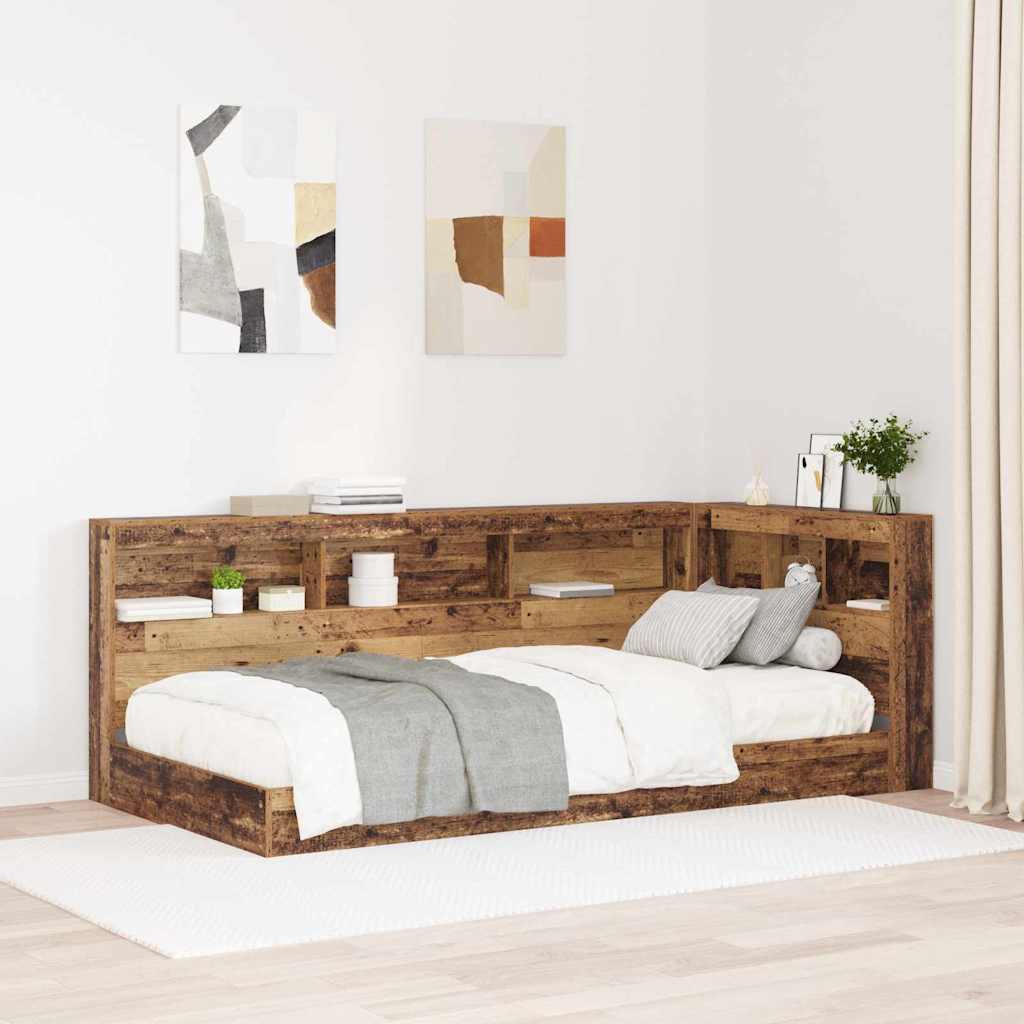 Hoiustamispeatoe riiuliga peaga ladustamisega Vana puit 90 cm Tehispuit