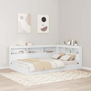 Skladiščni naslon Bela 207,5 x 137,5 x 76,5 cm Konstruiran les