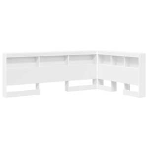Úložné čelo postele s policí Bílá 207,5 x 137,5 x 76,5 cm - obrázek 2