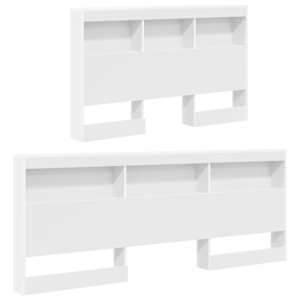 Úložné čelo postele s policí Bílá 207,5 x 137,5 x 76,5 cm - obrázek 5