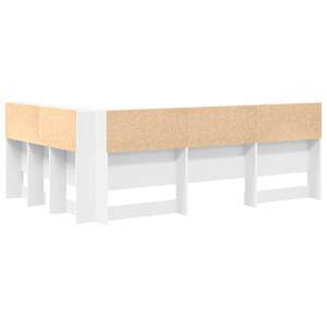 Úložné čelo postele s policí Bílá 207,5 x 137,5 x 76,5 cm - obrázek 8