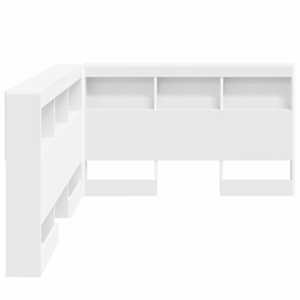Úložné čelo postele s policí Bílá 207,5 x 137,5 x 76,5 cm - obrázek 7