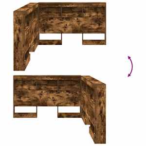 Úložné čelo postele s čelo Kouřový dub 207,5 x 137,5 x 76,5 cm - obrázek 10