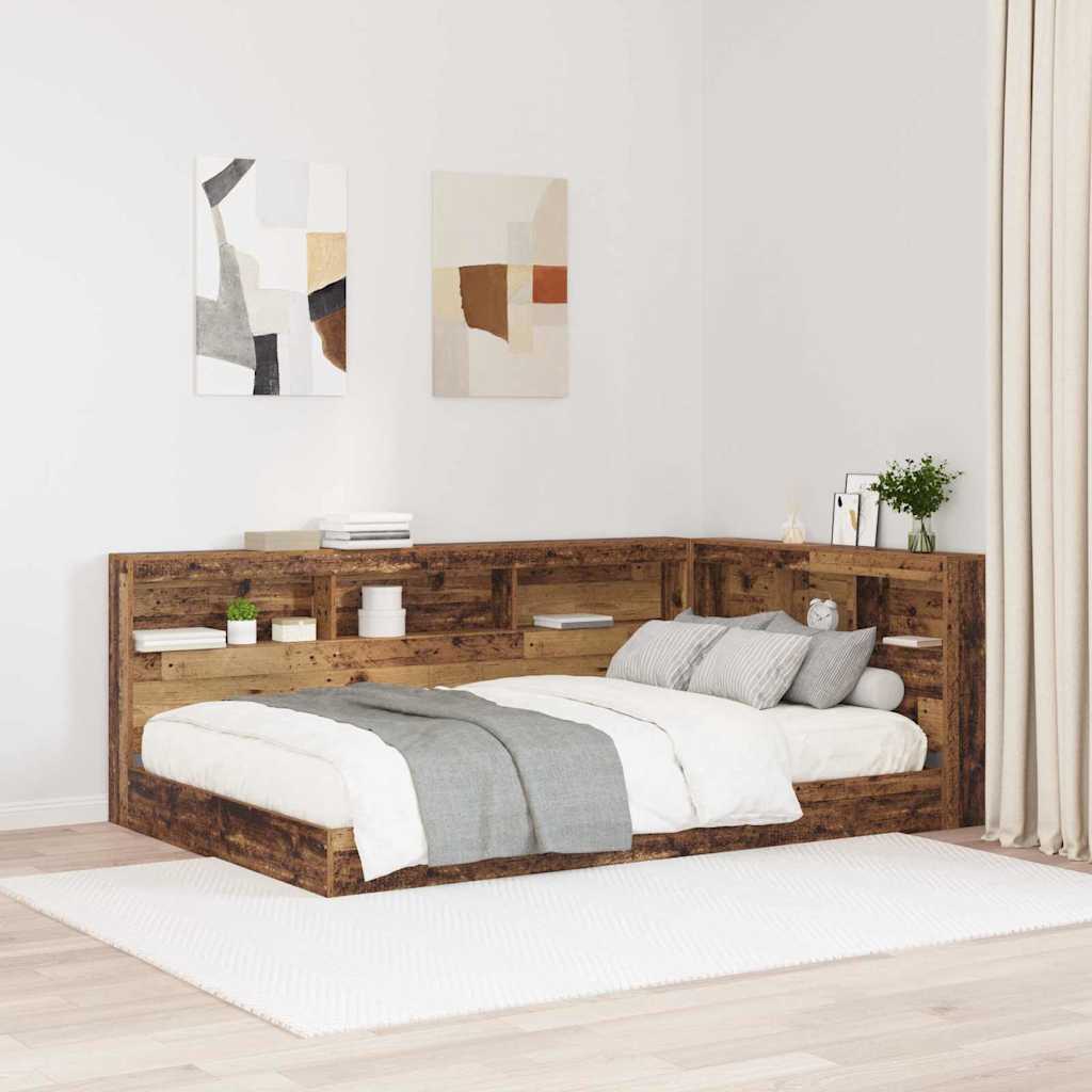 Hoiustamispeatoe riiuliga peaga ladustamisega Vana puit 120 cm Tehispuit