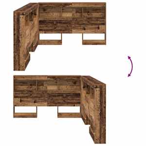 Úložné čelo postele s čelo Staré dřevo 207,5 x 137,5 x 76,5 cm - obrázek 10