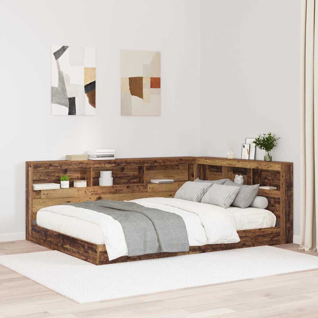 Hoiustamispeatoe riiuliga peaga ladustamisega Vana puit 140 cm Tehispuit
