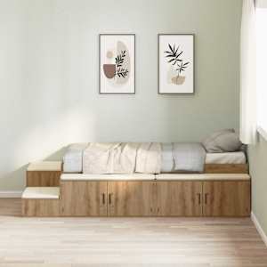 Rám postele s úložným prostorem Artisanový dub 100 cm - obrázek 4