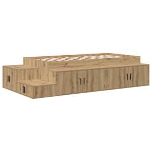 Rám postele s úložným prostorem Artisanový dub 100 cm - obrázek 2