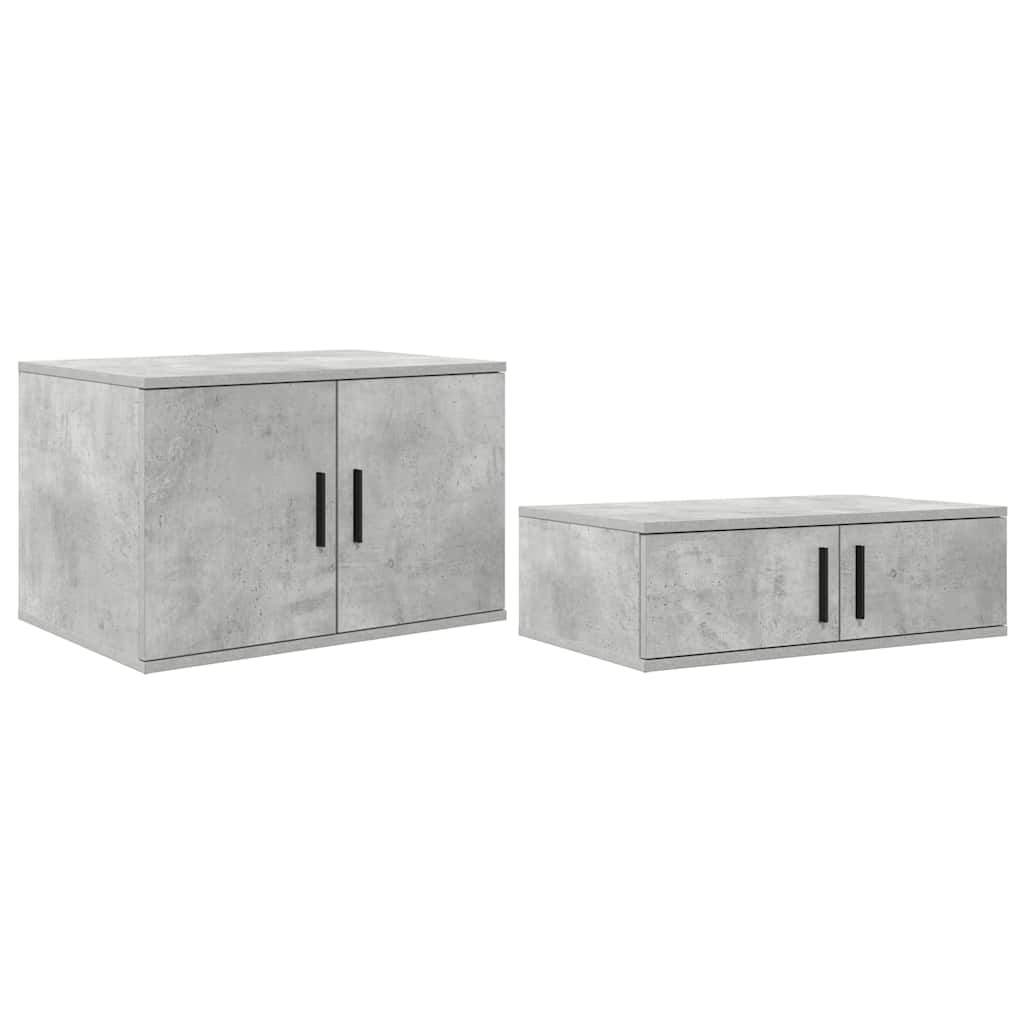 Storage Bed Frame with Drawer Concrete Grey 244 x 118 x 53.5 cm - Image 5
