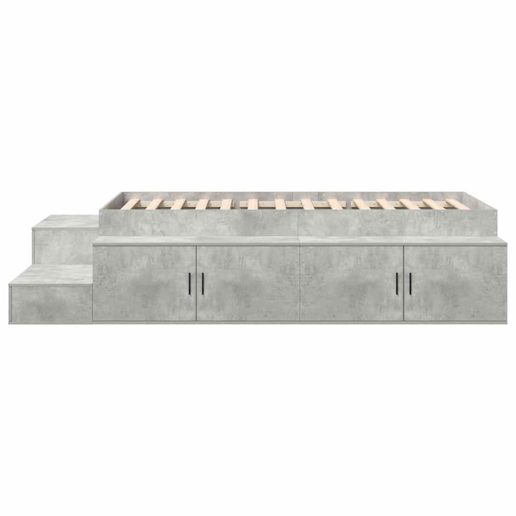 Storage Bed Frame with Drawer Concrete Grey 244 x 118 x 53.5 cm - Image 7