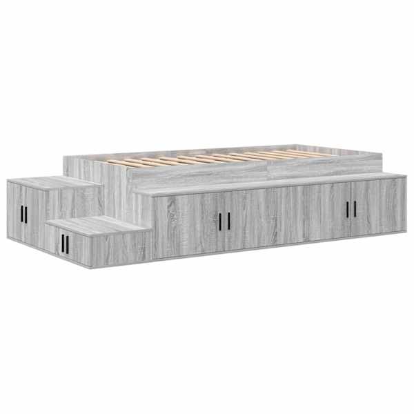 vidaXL Voodi hoiukohaga raam riiuliga Hall Sonoma 75 cm Tehispuit