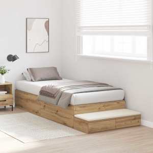 Rám postele s úložným prostorem Artisanový dub 80 cm - obrázek 5