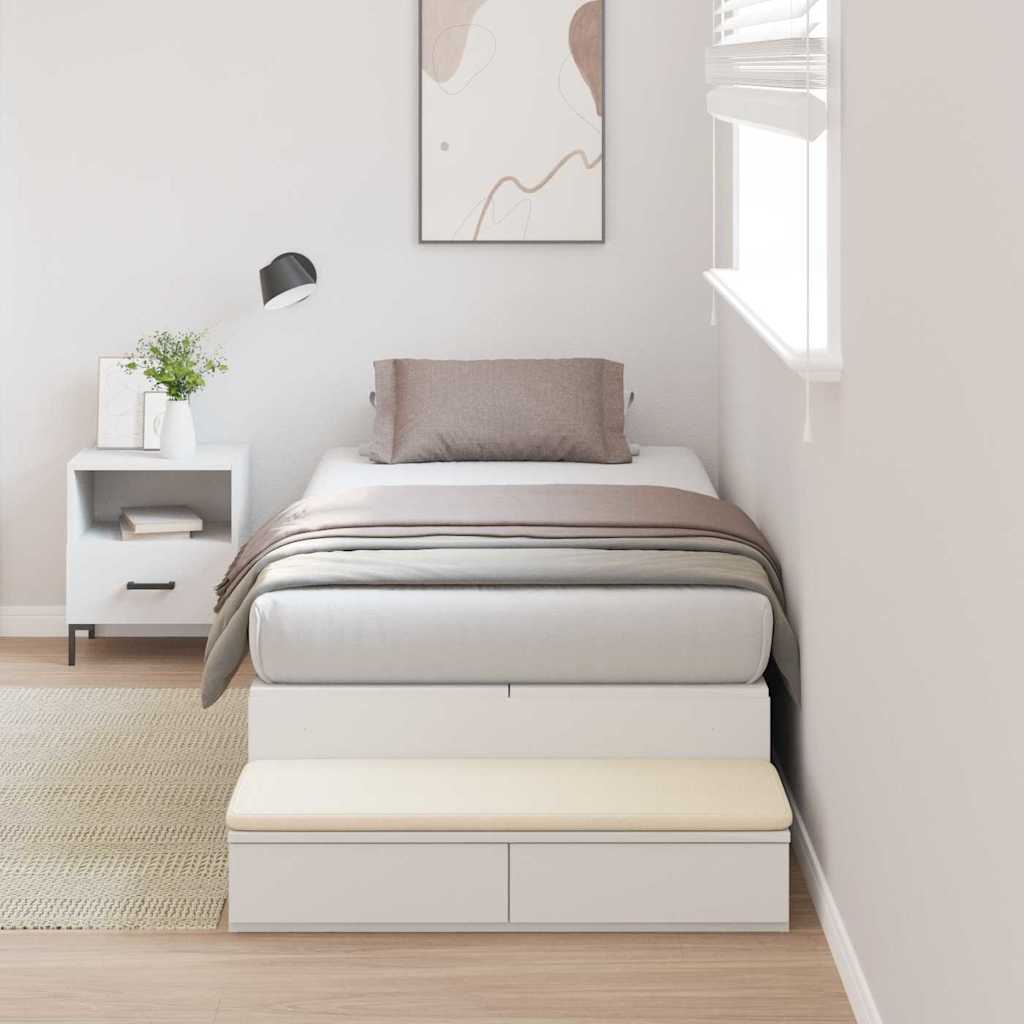 ladustamisvoodi raam Valge Tehispuit 236.5 x 90 x 31.5 cm