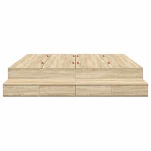 Rám postele s úložným prostorem se zásuvkou Sonoma dub 200 cm - obrázek 7
